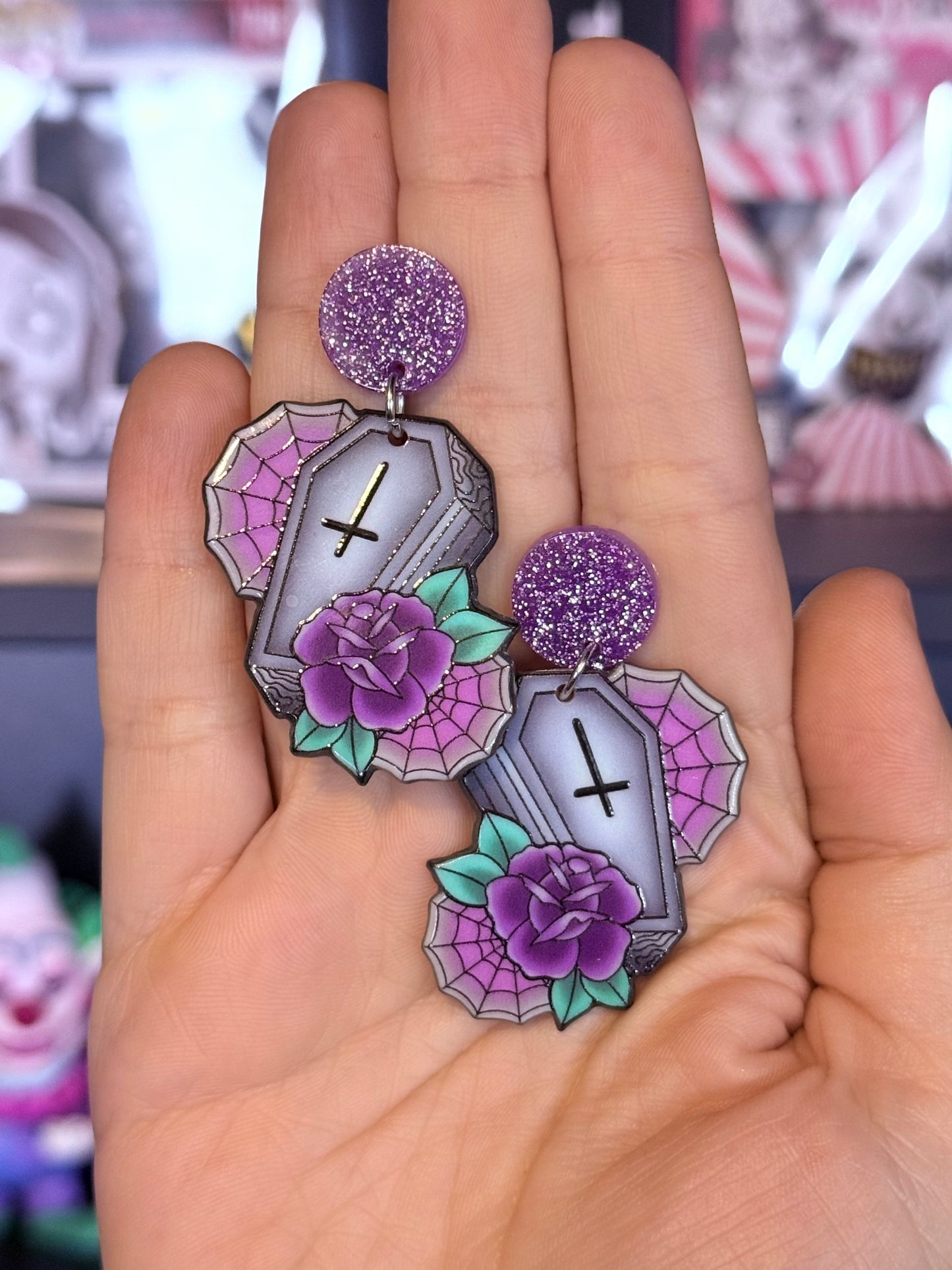 Pastel Coffin Earrings